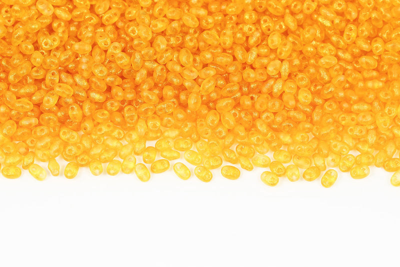 Miniduo 2×4mm Crystal Frozen Lemon Matt 2-Hole Czech Beads