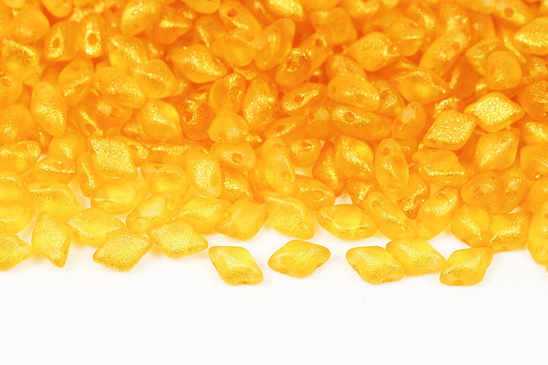 Gemduo 8×5mm Crystal Frozen Lemon Matt 2-Hole Czech Beads