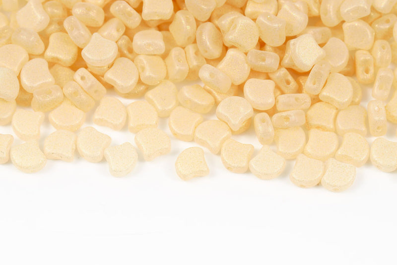 GINKO 7.5×7.5mm Crystal Frozen Jonquil Matt 2-Hole Czech Beads
