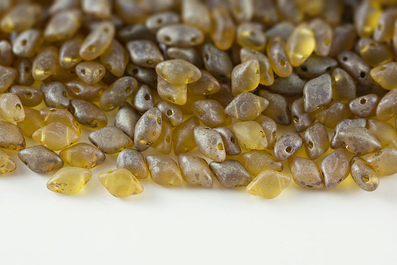 Gemduo 8×5mm Crystal Picasso Matt 2-Hole Czech Beads