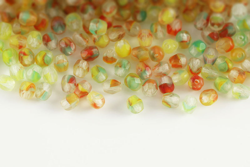 Czech Fire Polished 4mm Crystal Matt Round Beads