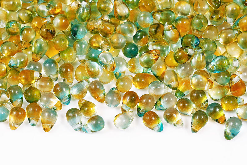 Drops 4×6mm Czech Glass Beads Col.00030SAD
