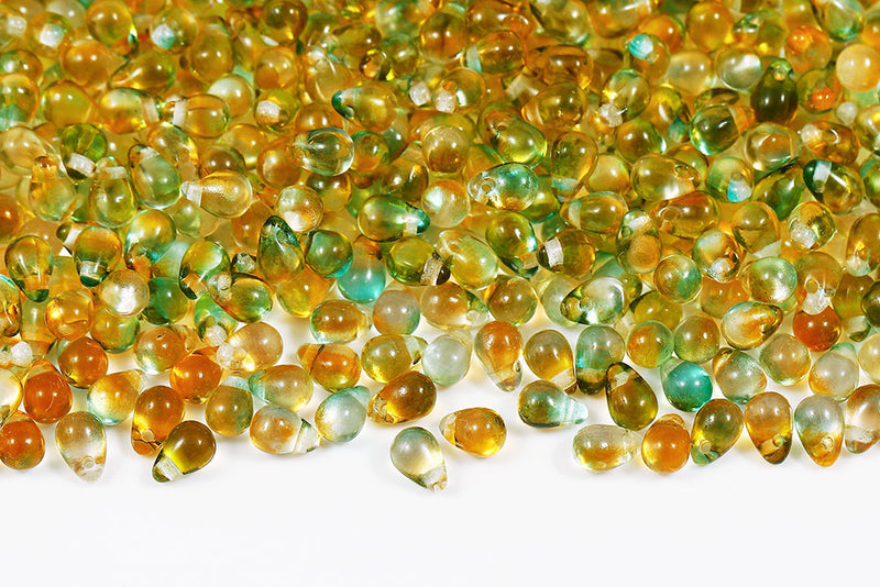 Drops 4×6mm Czech Glass Beads Col.00030SAX