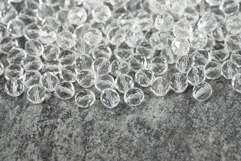 Czech Fire Polished 8mm Crystal Round Beads