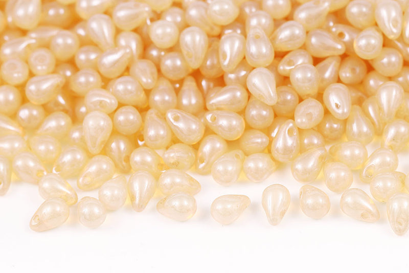 Drops 4×6mm Czech Glass Beads Col.01000-14413