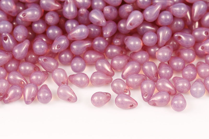 Drops 4×6mm Czech Glass Beads Col.01000-14494
