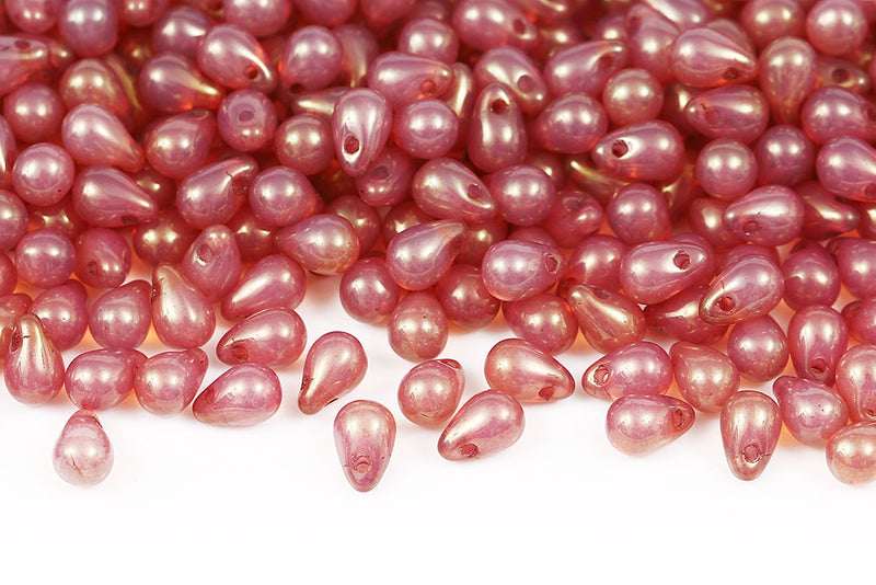 Drops 4×6mm Czech Glass Beads Col.01000-14495
