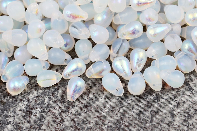 Drops 4×6mm Czech Glass Beads Col.01000X