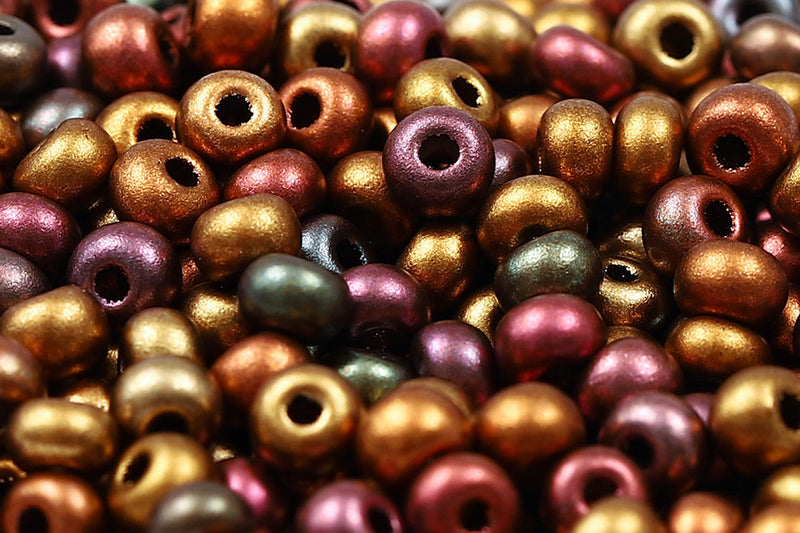 Preciosa Rocailles 6/0 Dark Gold Metallic Rainbow col.01640