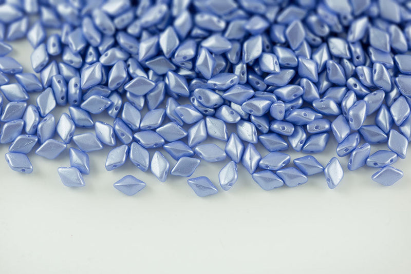 Gemduo 8×5mm Pastel Light Sapphire 2-Hole Czech Beads