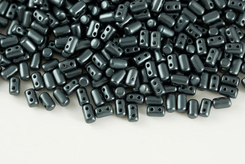 Rulla 5×3mm Pastel Dark Gray/hematite 2-Hole Czech Beads