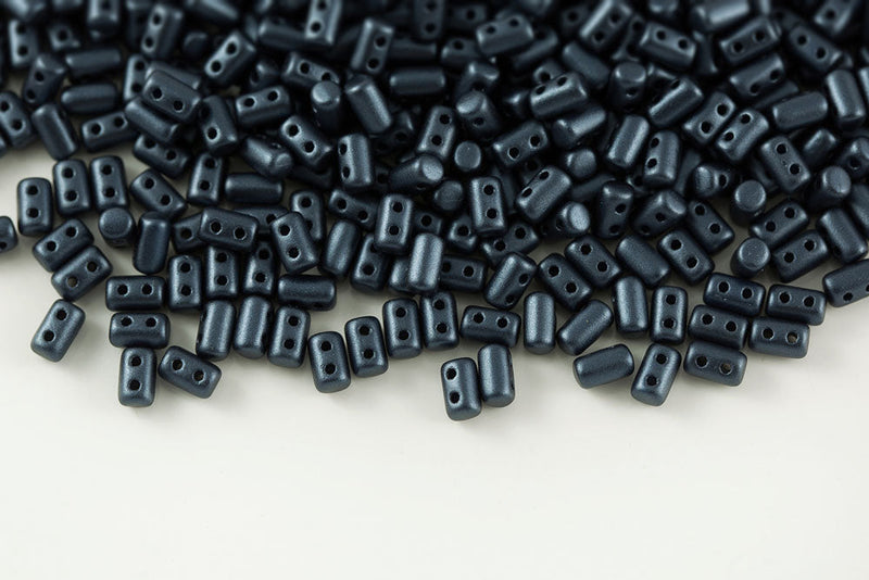 Rulla 5×3mm Pastel Montana Blue 2-Hole Czech Beads
