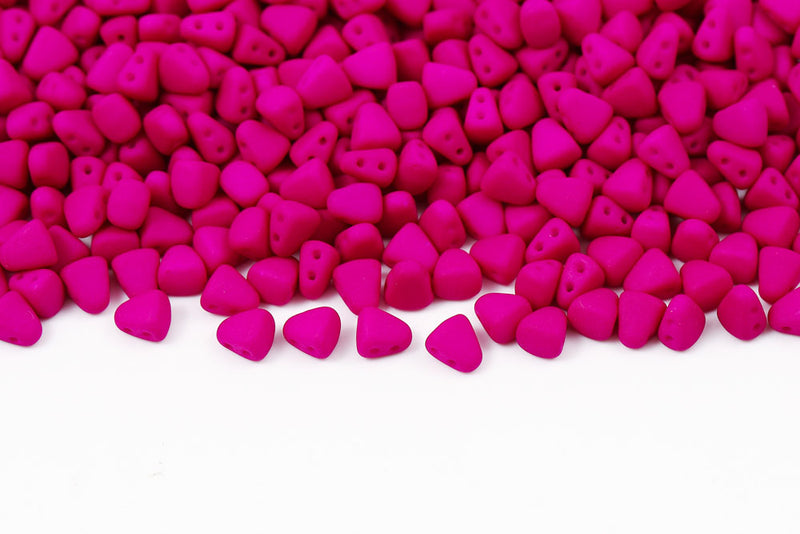 Nib-Bit 6×5mm Alabaster Violet Neon 2-Hole Czech Beads