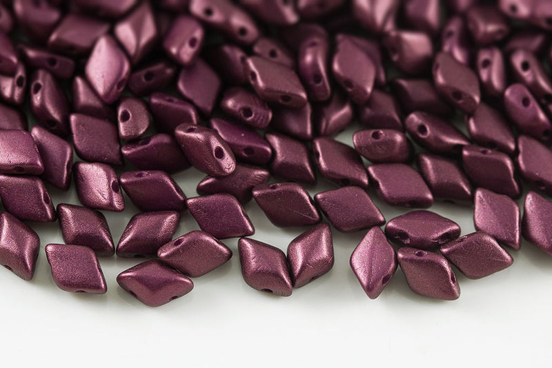 Gemduo 8×5mm Chatoyant Burgundy 2-Hole Czech Beads