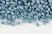 Superduo 5×2.5mm Chalk Blue Luster 2-Hole Czech Beads