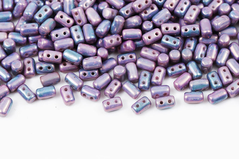 Rulla 5×3mm Chalk Nebula 2-Hole Czech Beads