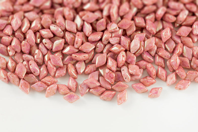 Gemduo 8×5mm Chalk Red Terracotta 2-Hole Czech Beads