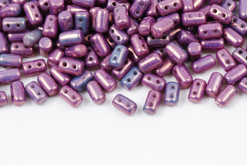 Rulla 5×3mm Vega On Chalk 2-Hole Czech Beads