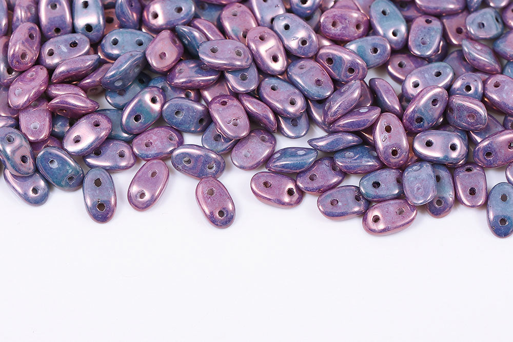 Wave 3×7mm Vega On Chalk 2-Hole Czech Beads