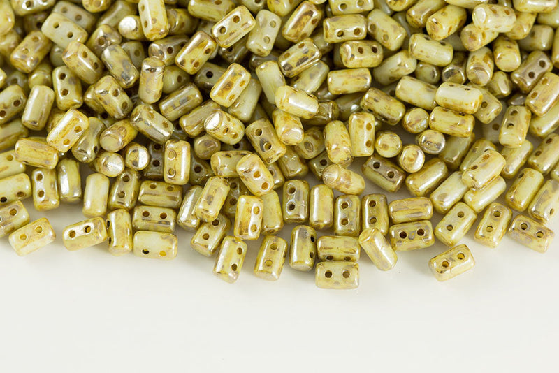 Rulla 5×3mm Chalk Rembrandt 2-Hole Czech Beads