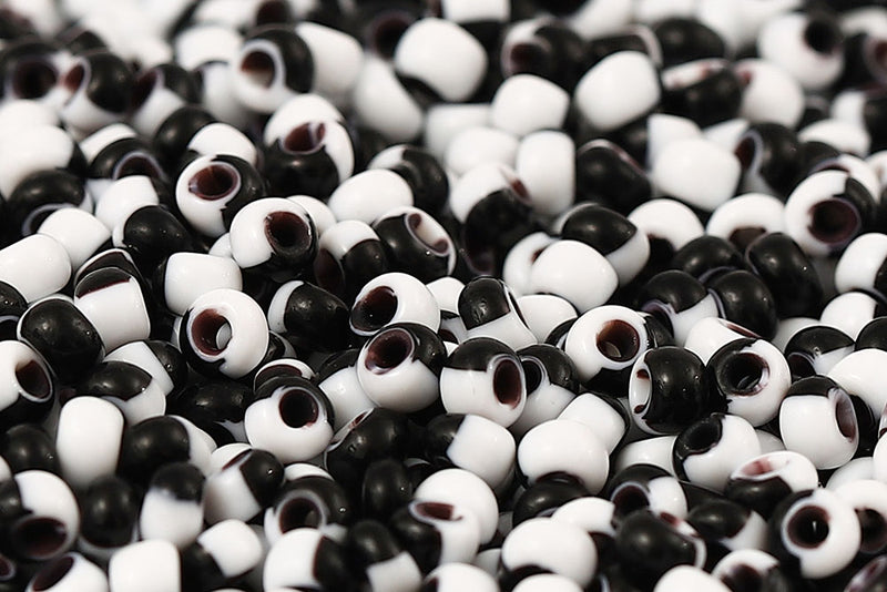 Preciosa Rocailles 8/0 Harlequin Black&White Col.03740