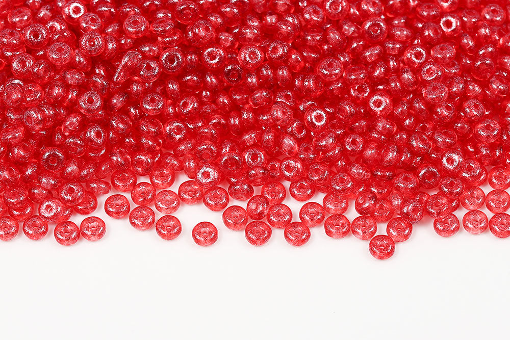 Spacer 2.5×4mm Crystal Frozen Lt.siam Matt 1-Hole Czech Beads