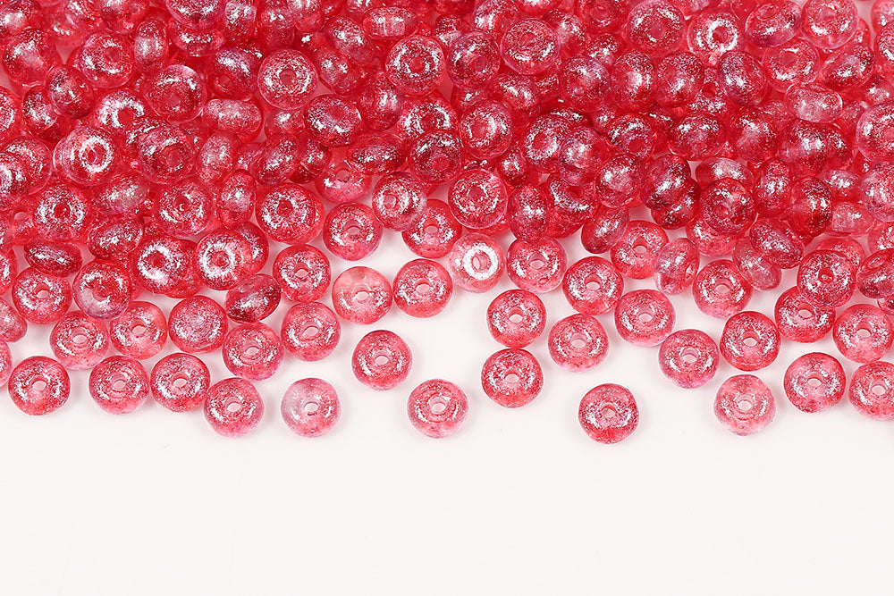 Spacer 2.5×4mm Crystal Frozen Peach Matt 1-Hole Czech Beads
