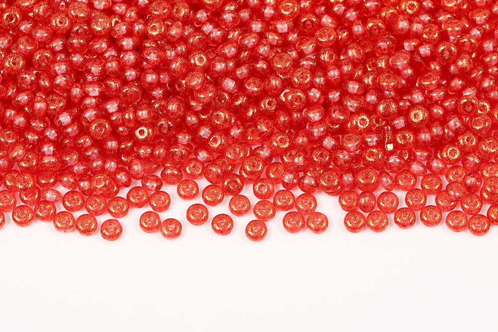 Spacer 2.5×4mm Crystal Frozen Red Matt 1-Hole Czech Beads
