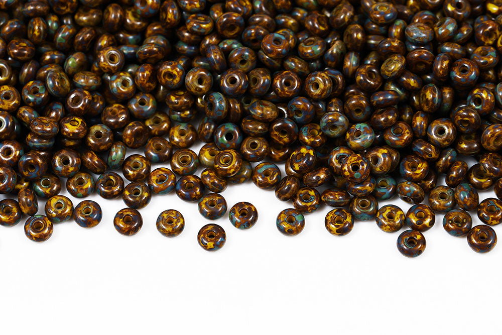 Spacer 2.5×4mm Lemon Travertin 1-Hole Czech Beads
