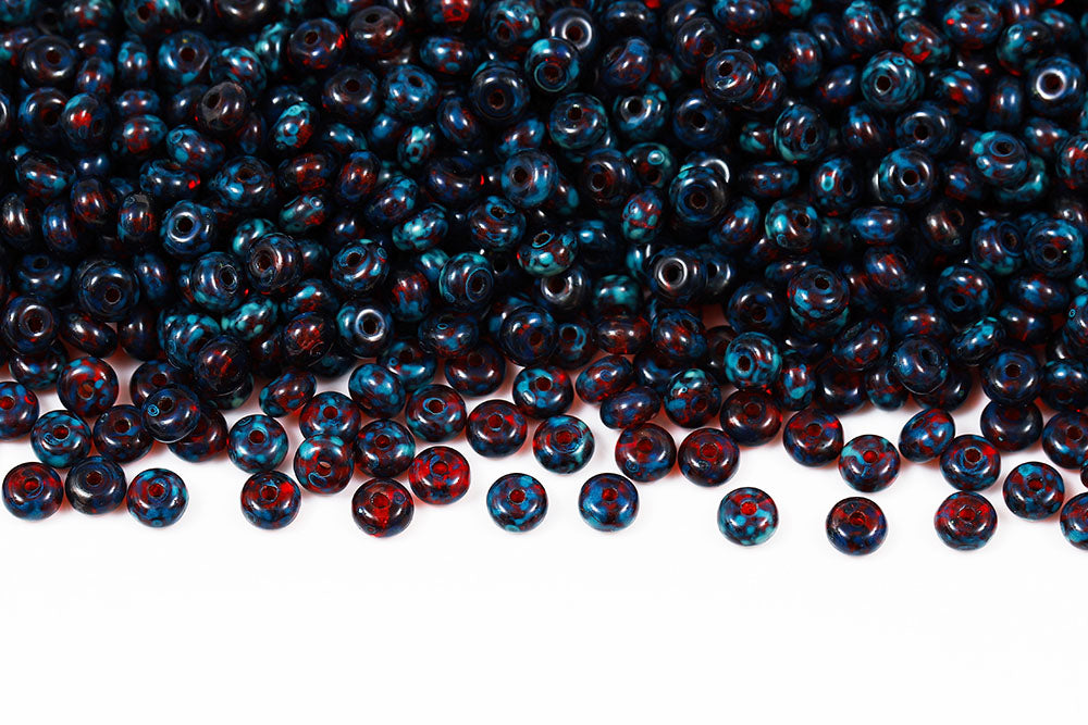 Spacer 2.5×4mm Hyacinth Travertin 1-Hole Czech Beads