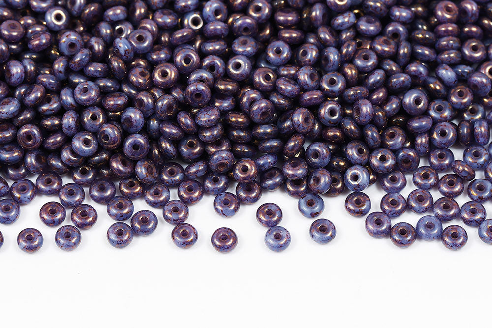 Spacer 2.5×4mm Opal Blue Violet Terracotta 1-Hole Czech Beads