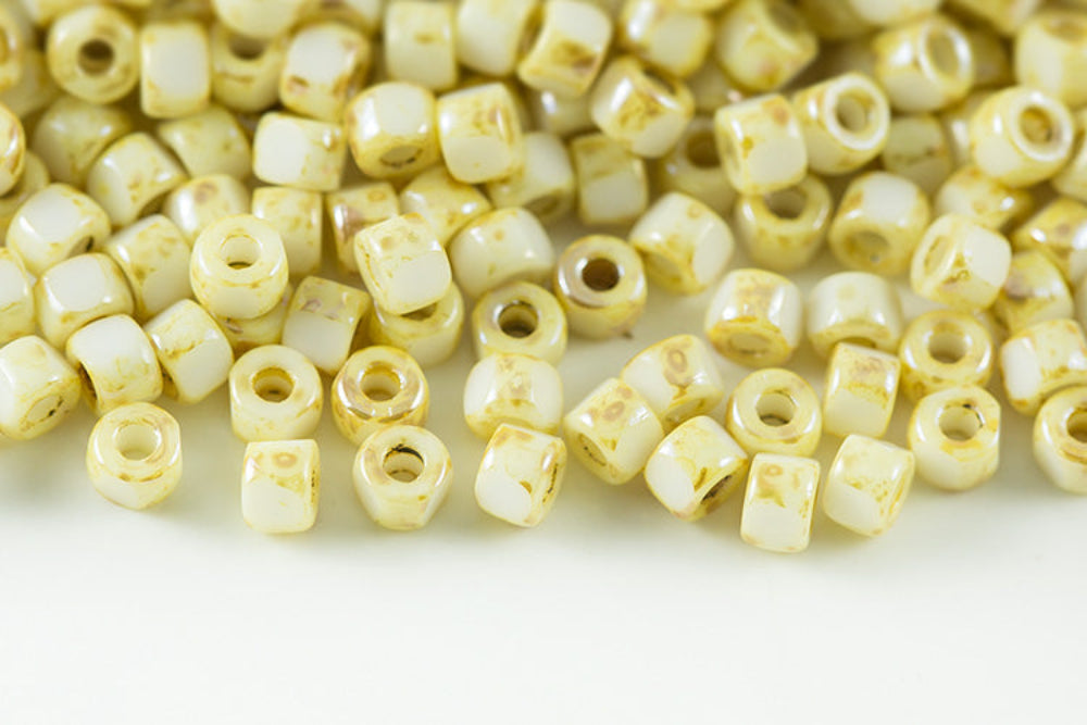 Matubo 3 Cut 6/0 Chalk Rembrandt Czech Seed bead