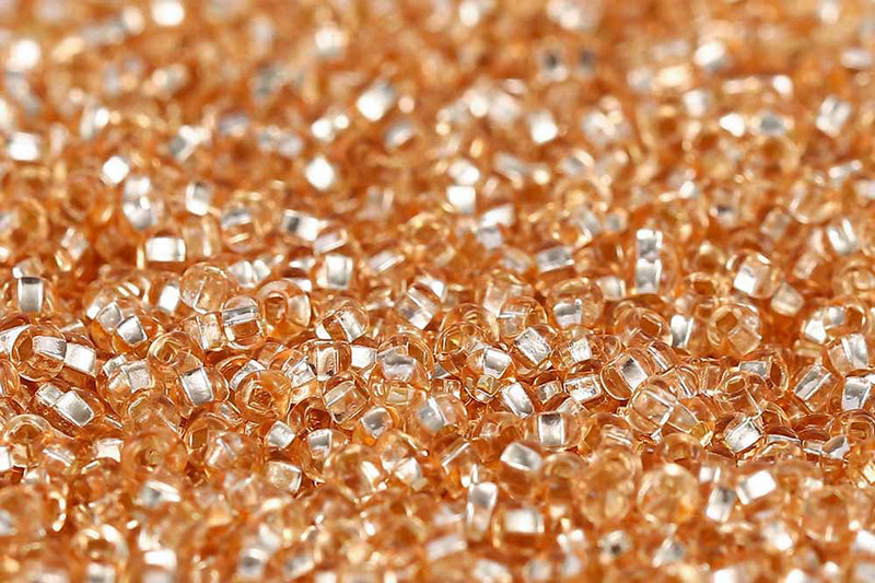 Rocailles 11/0 Transparent Champagne Silver Lined col.08288