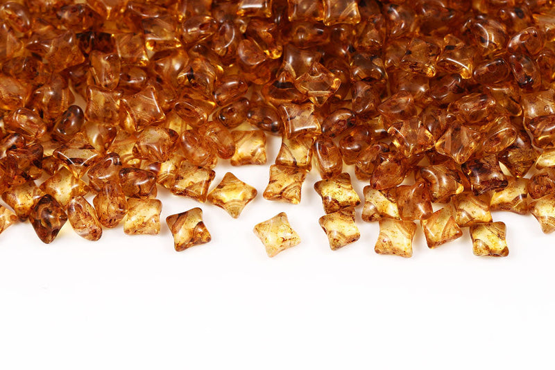 Wibeduo 8×8mm Crystal Travertin 2-hole Czech Beads