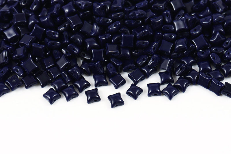 Wibeduo 8×8mm Navy Blue 2-hole Czech Beads
