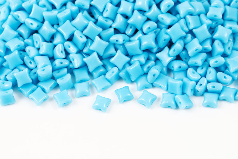 Wibeduo 8×8mm Turquoise Blue 2-hole Czech Beads