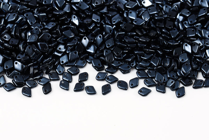 Dragon 1.5×5mm Jet Blue Hematite Full 1-Hole Czech Beads