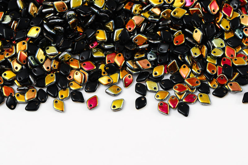 Dragon 1.5×5mm Jet Marea 1-Hole Czech Beads