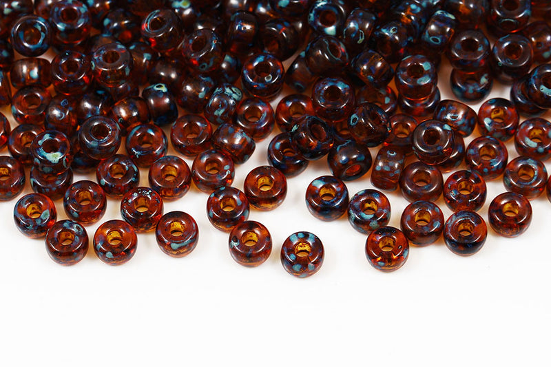Matubo Round 2/0 Topaz Travertin Czech Seed beads