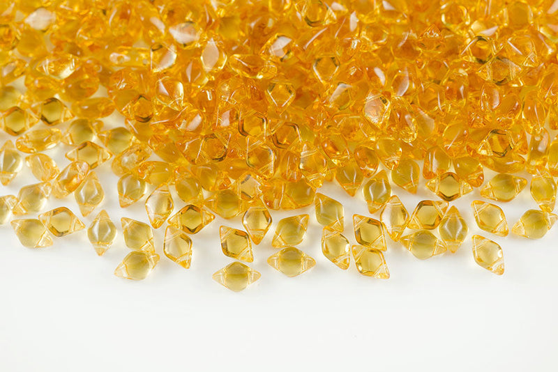 Gemduo 8×5mm Topaz 2-Hole Czech Beads