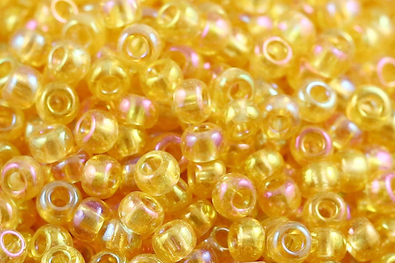 Preciosa Rocailles 8/0 Transparent Yellow Rainbow col.11020