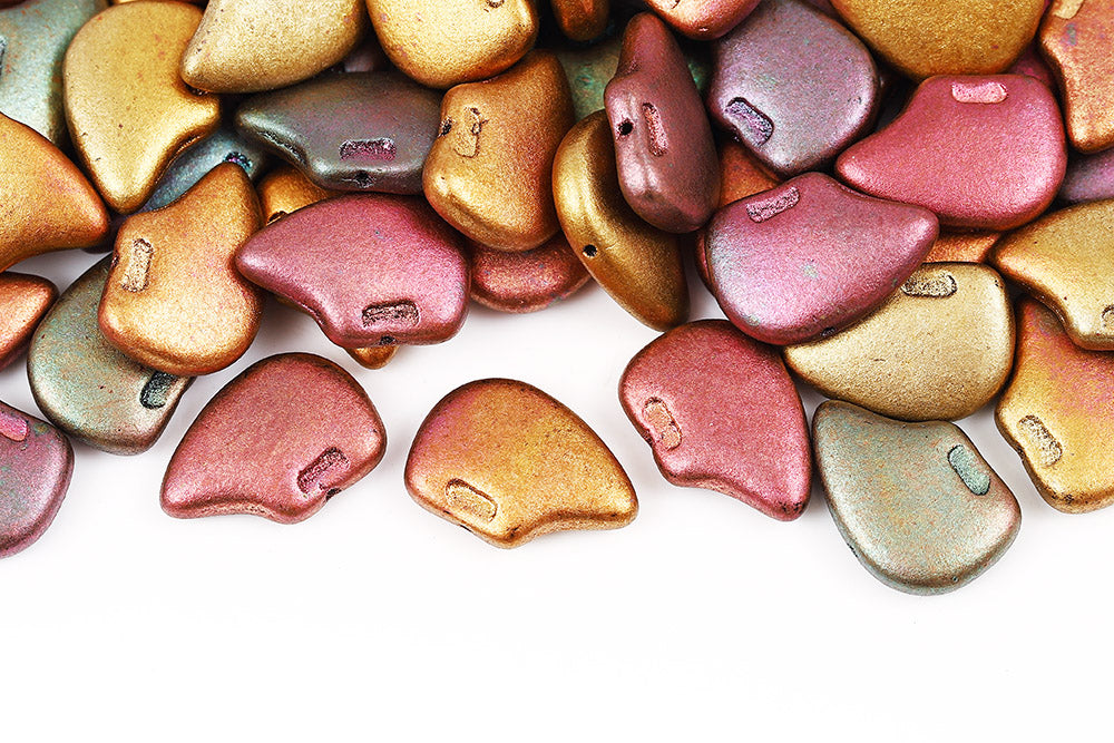 Polar Bear 12×18mm Violet Rainbow 1-Hole Czech Beads