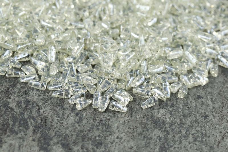 Vexolo 8×5mm Crystal Luster 2-hole Czech Beads