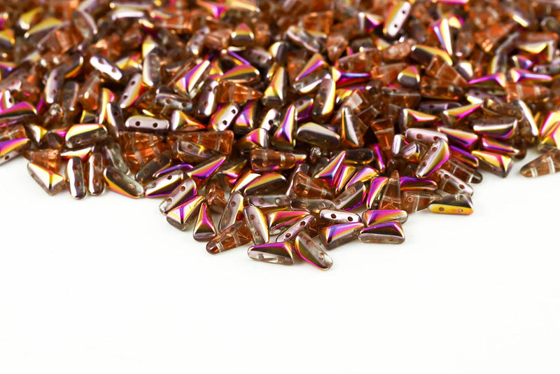 Vexolo 8×5mm Crystal Sun Set 2-Hole Czech Beads