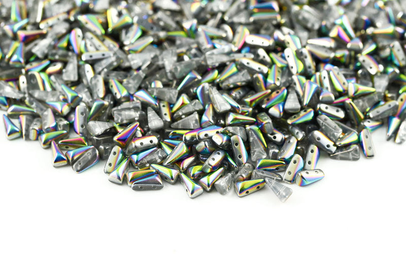 Vexolo 8×5mm Crystal Vitrail 2-Hole Czech Beads