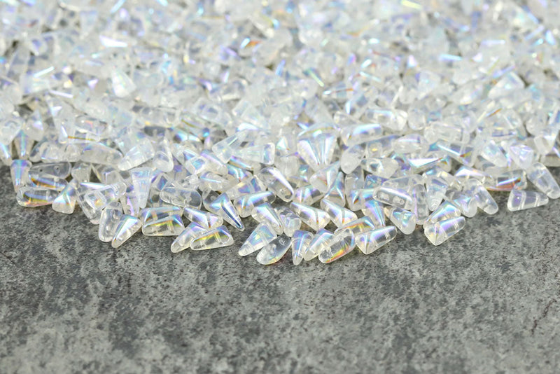 Vexolo 8×5mm Crystal Ab 2-Hole Czech Beads