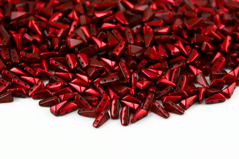 Vexolo 8×5mm Transparent Metallic Rose 2-Hole Czech Beads