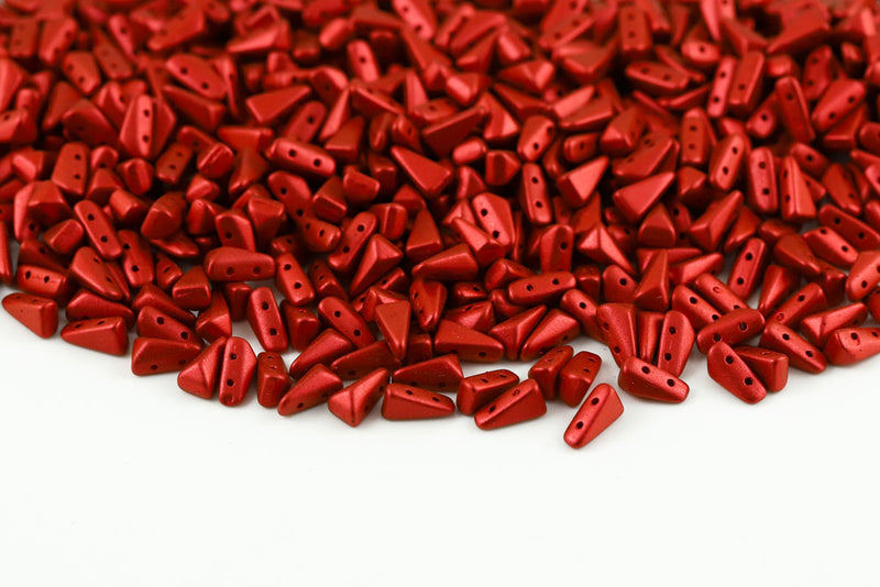 Vexolo 8×5mm Alabaster Lava Red 2-Hole Czech Beads