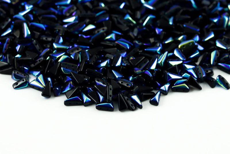 Vexolo 8×5mm Jet Ab 2-Hole Czech Beads