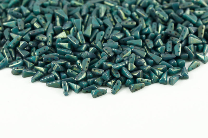 Vexolo 8×5mm Turquoise Green Red Terracotta 2-Hole Czech Beads